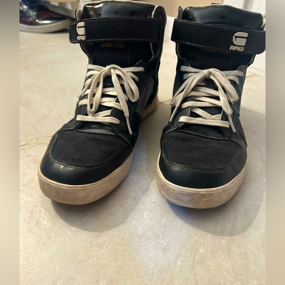G Star BLACK & WHITE HIGH TOP - MENS SIZE 9 - Picture 3 of 5